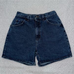 VTG Lee high waist dark wash mom jean shorts vintage dad denim made in USA 12